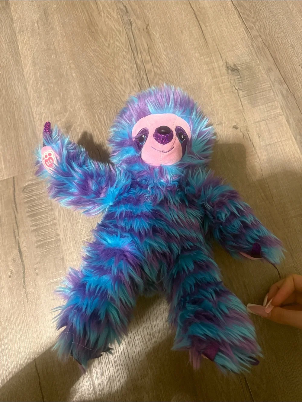 Build-A-Bear Purple & Blue Fuzzy Sloth Plush